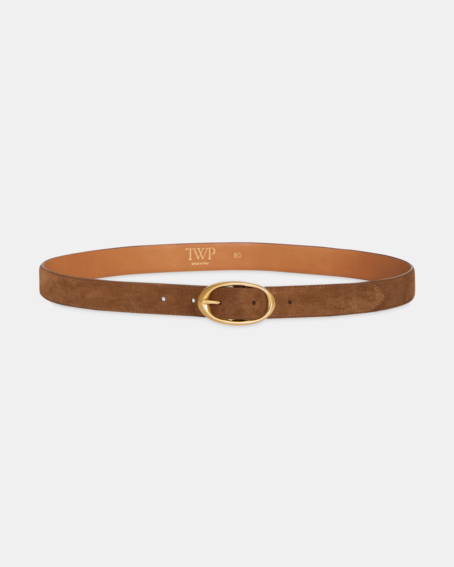 TWP Martora Narrow Belt in Suede view 1