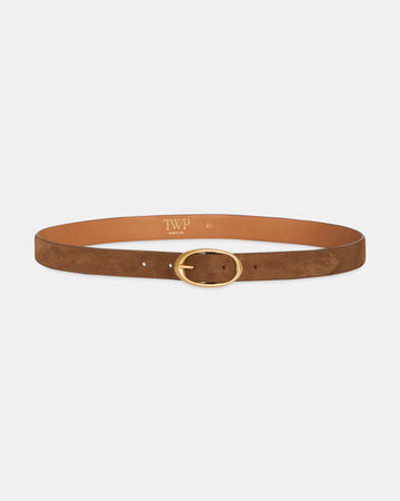 TWP Martora Narrow Belt in Suede view 1