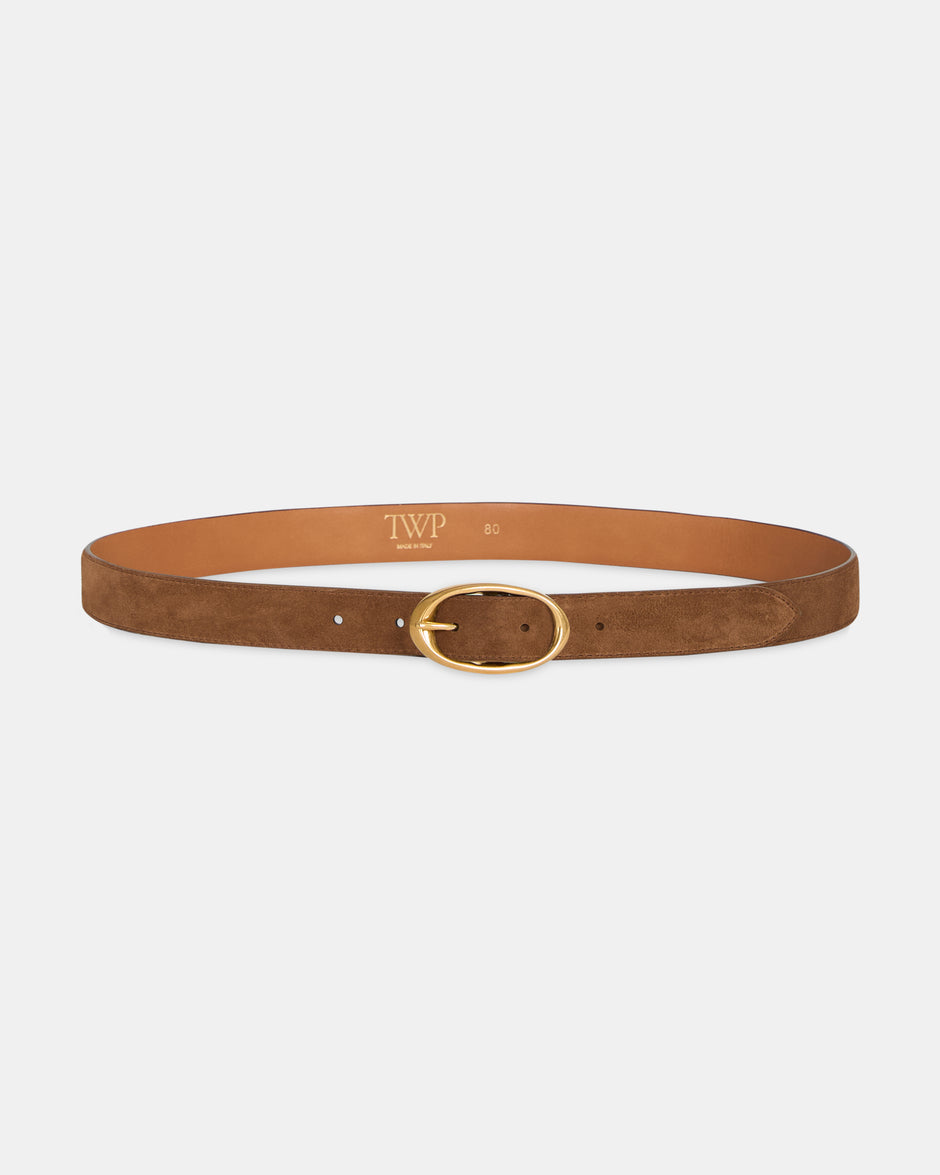 TWP Martora Narrow Belt in Suede view 1