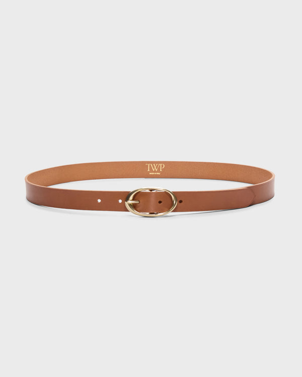 TWP Vintage camel / ant light gold Narrow Belt in Vachetta Leather view 1