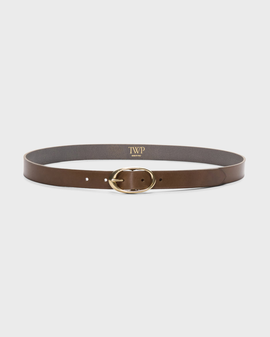 TWP Mink / ant light gold Narrow Belt in Vachetta Leather view 1
