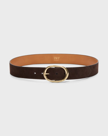 Wide Belt in Nubuck Leather