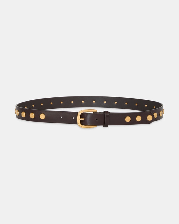 TWP Dakota Narrow Nailhead Belt in Vachetta Leather view 1