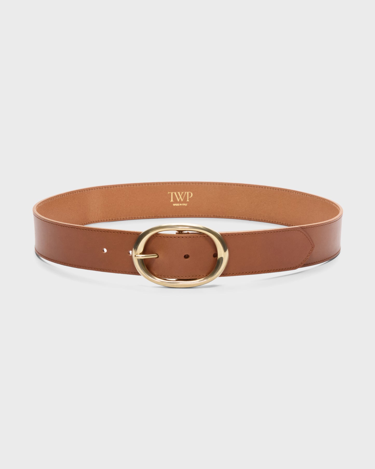 TWP Vintage camel / ant light gold Wide Belt in Vachetta Leather view 1