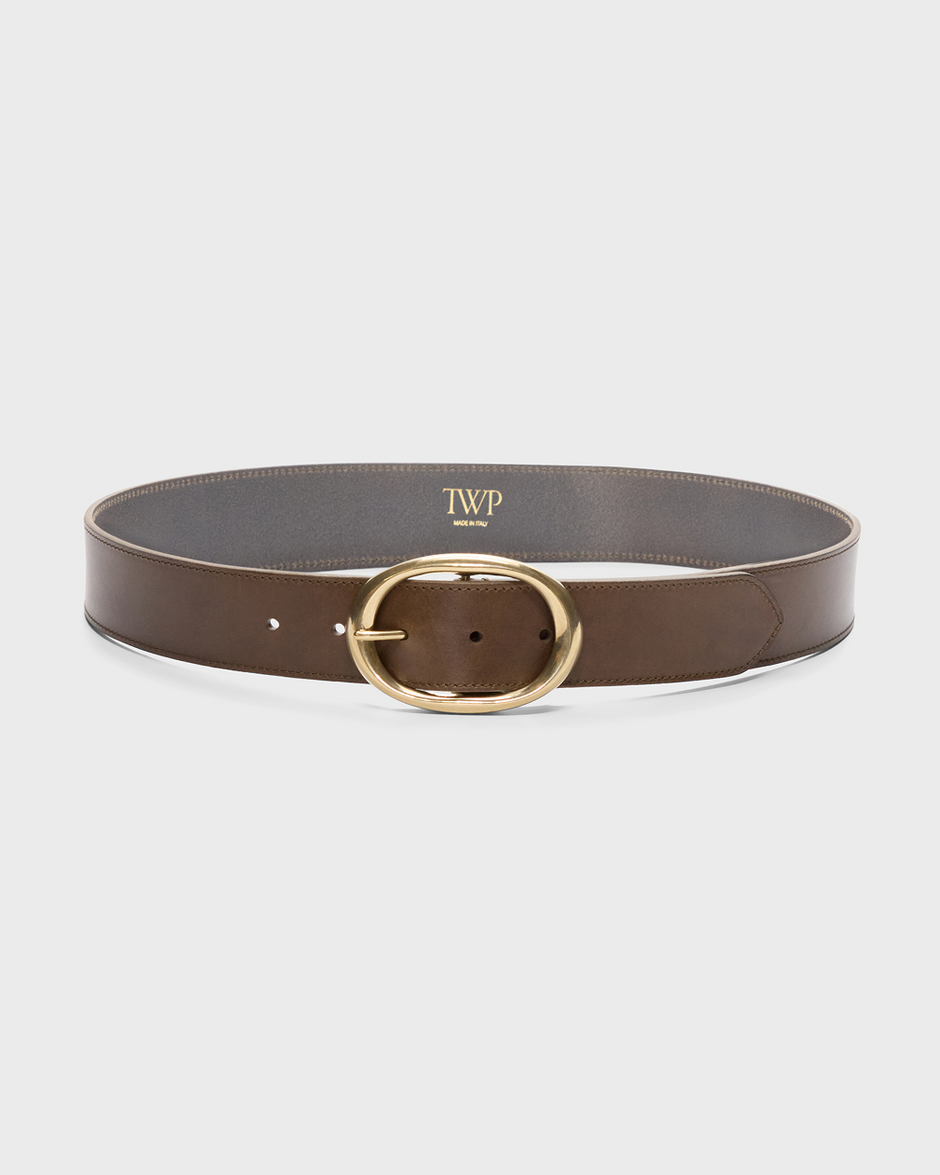 TWP Mink / ant light gold Wide Belt in Vachetta Leather view 1
