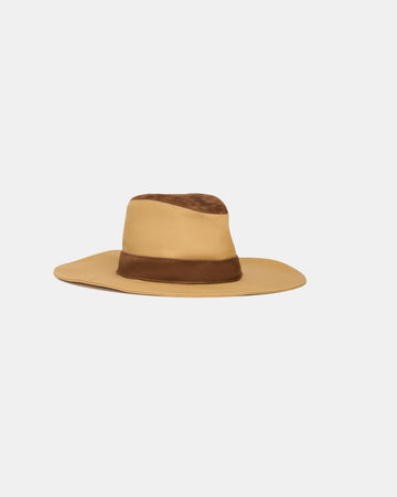 TWP Khaki / ermine Santa Teresa Hat in Duck Canvas / Leather view 1