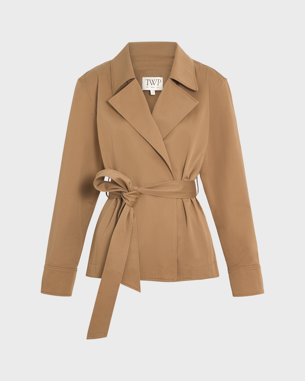 TWP British khaki Wrap Me Up in Trench Chino Twill view 1