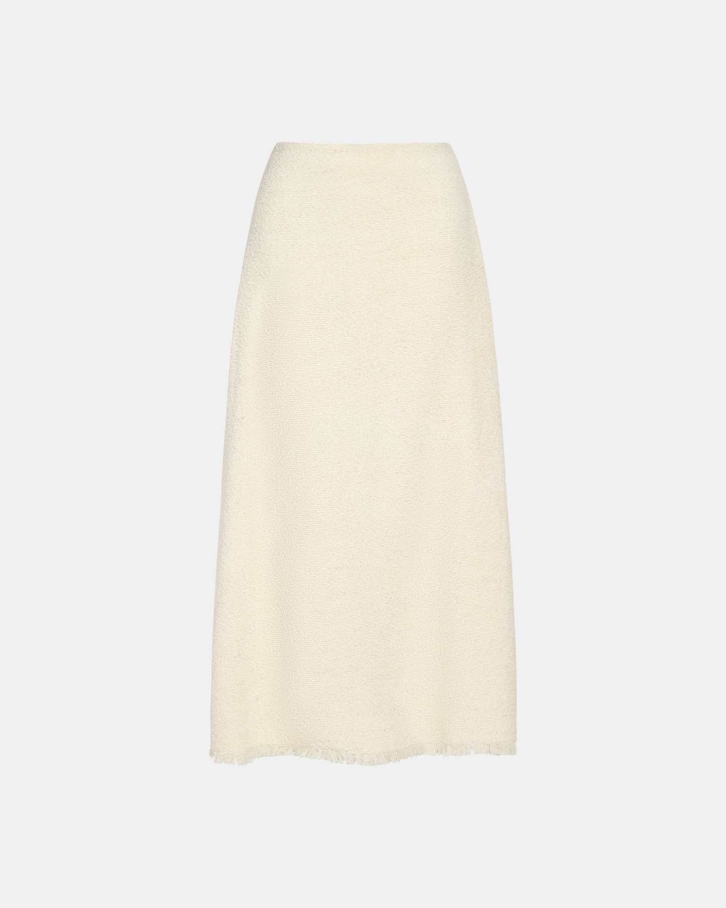 TWP Ivory The A-Line Skirt with Raw Hem in Boucle Coating view 1