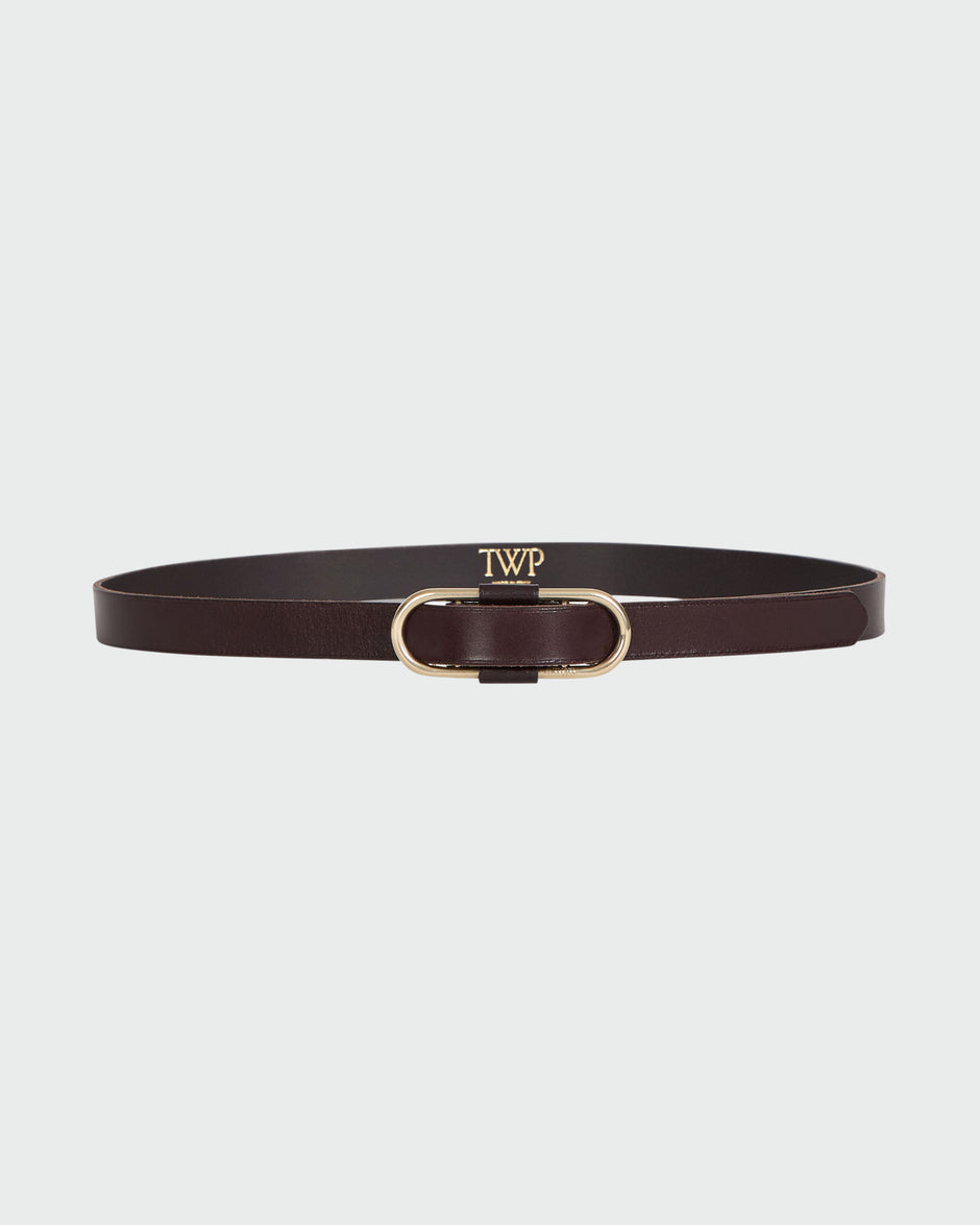 TWP Dakota/antique light gold Slider Buckle Belt in Vachetta Leather view 1