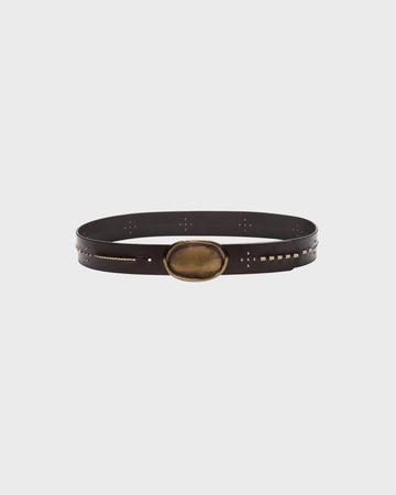 TWP Dakota Buckle Bunny Belt with Stitch in Leather view 1