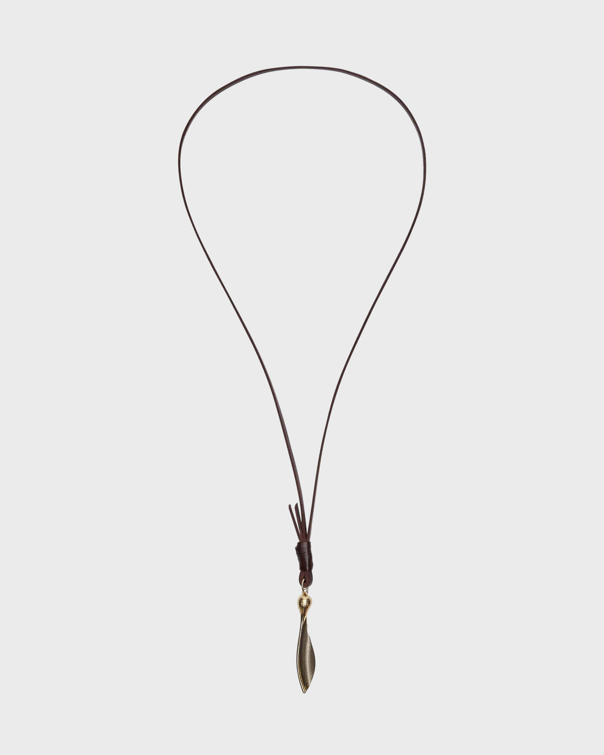 TWP Light antique gold Samaras Necklace in Leather view 1