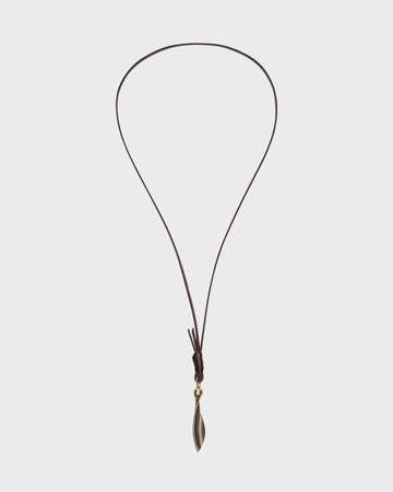 TWP Light antique gold Samaras Necklace in Leather and Light Antique Gold view 2
