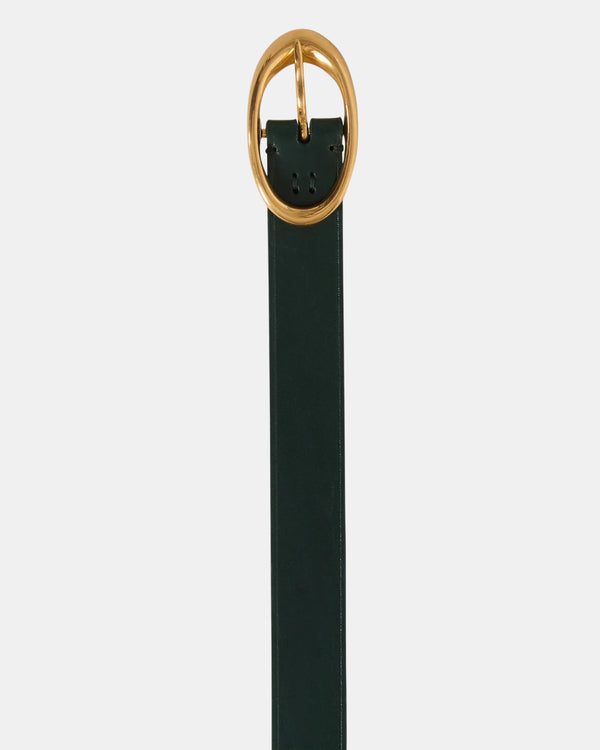 TWP Dark spruce Narrow Belt in Leather view 3