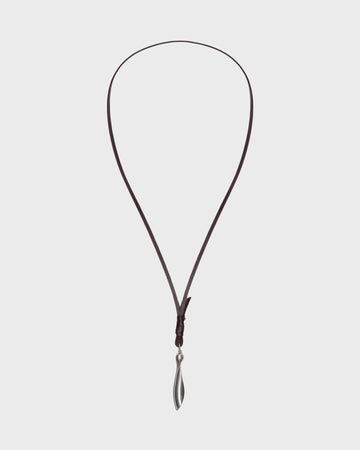 TWP Silver Samaras Necklace in Leather and Silver view 1