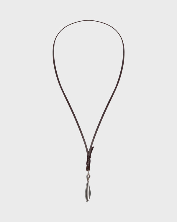 TWP Silver Samaras Necklace in Leather view 1