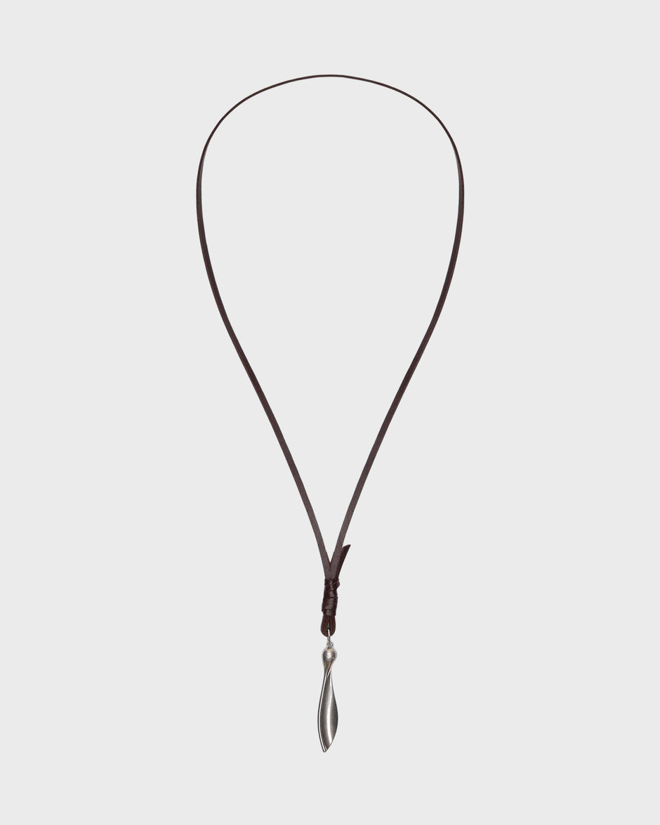 TWP Silver Samaras Necklace in Leather and Silver view 1