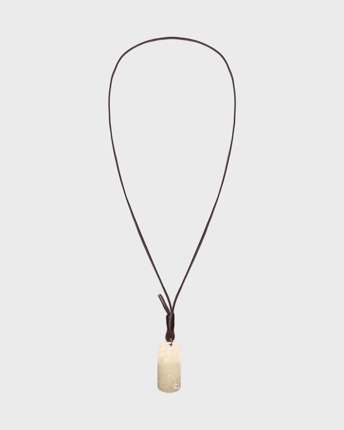 TWP Light antique gold Metal Stone Mirror Necklace in Leather and Light Antique Gold view 1