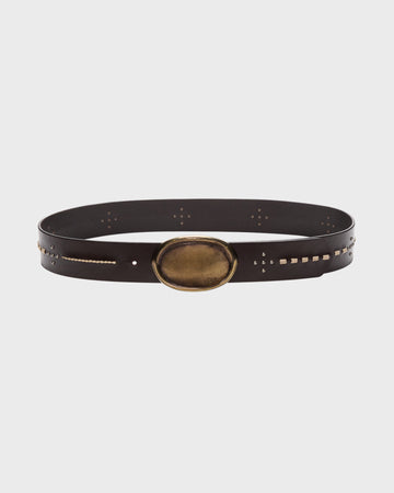 TWP Dakota Buckle Bunny Belt with Stitch in Leather view 1