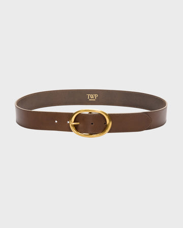 TWP Mink Wide Belt in Vachetta Leather view 1