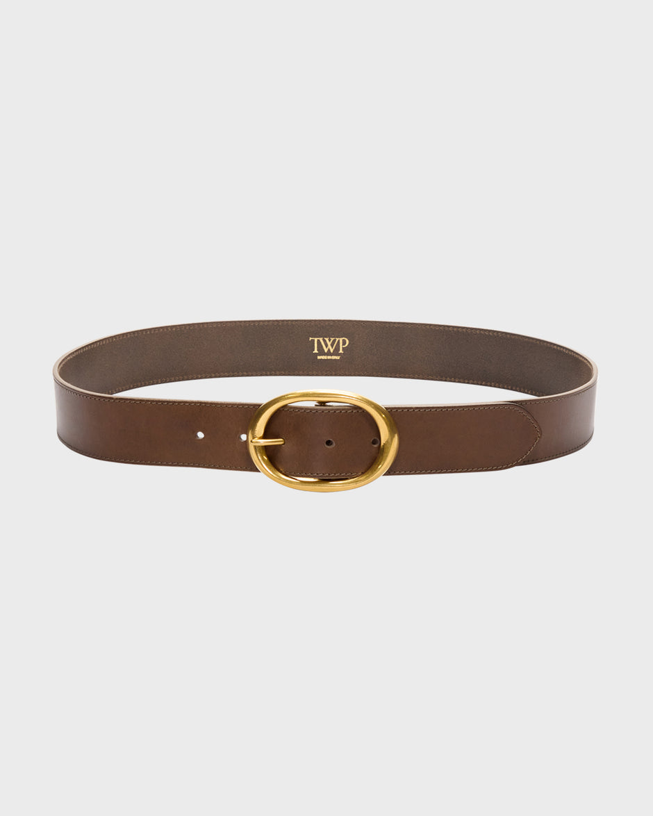 TWP Mink Wide Belt in Vachetta Leather view 1