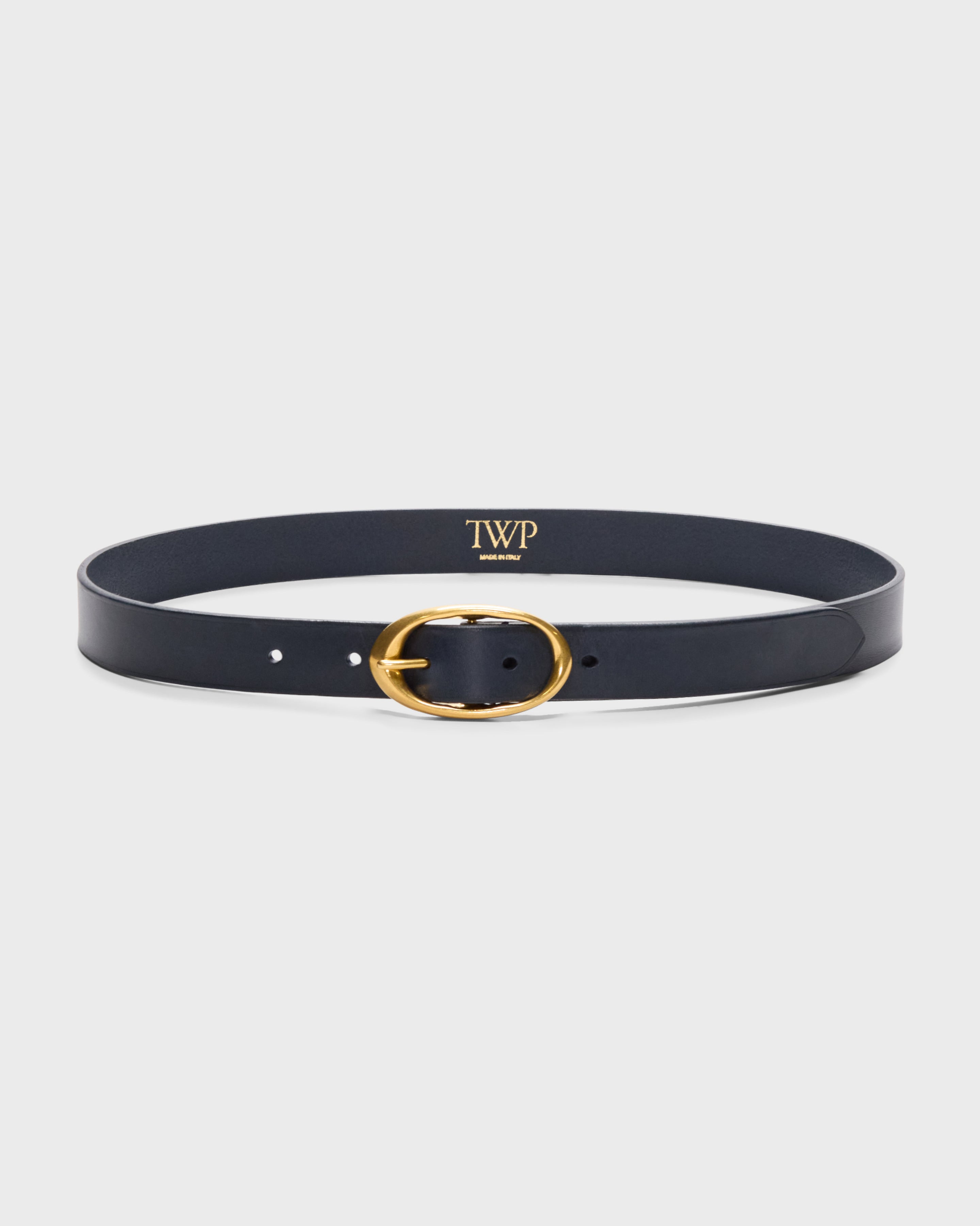Cognac Narrow Belt in Vachetta Leather | TWP