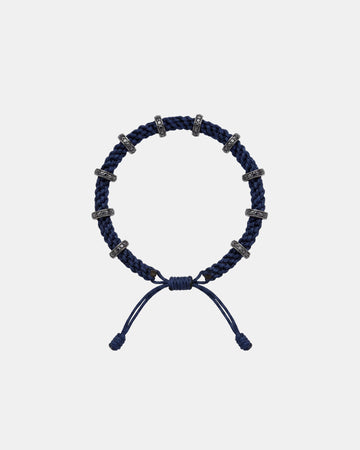 TWP Midnight Black Diamond Silver Big Size Full Roundel x Midnight Thread Bracelet view 1