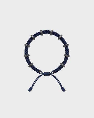 TWP Midnight Black Diamond Silver Big Size Full Roundel x Midnight Thread Bracelet view 1