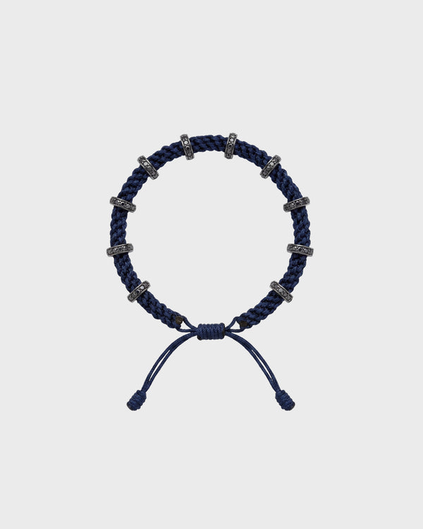 TWP Midnight Black Diamond Silver Big Size Full Roundel x Midnight Thread Bracelet view 1