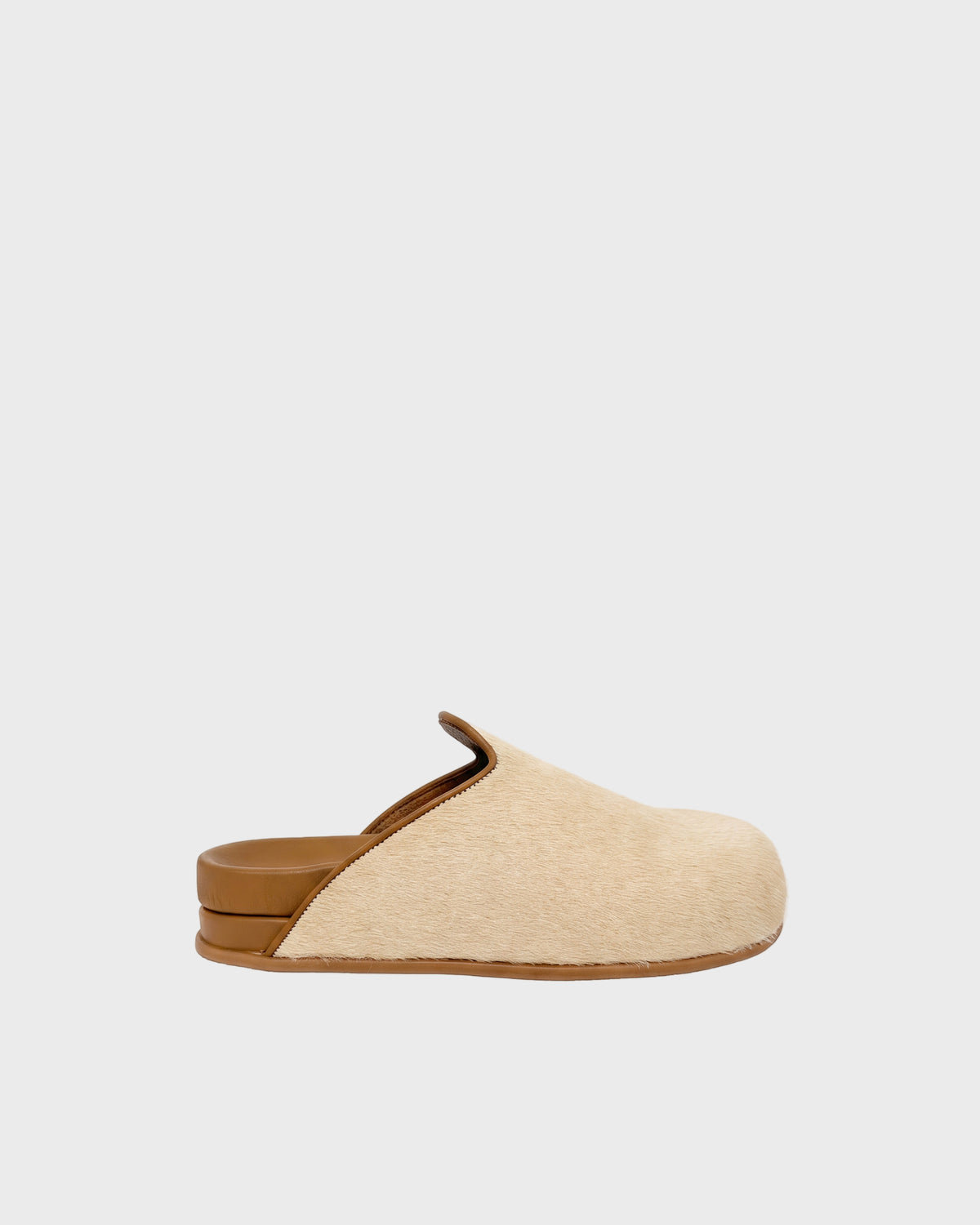 TWP Blonde / tan Pony Clog in Nappa Leather view 1