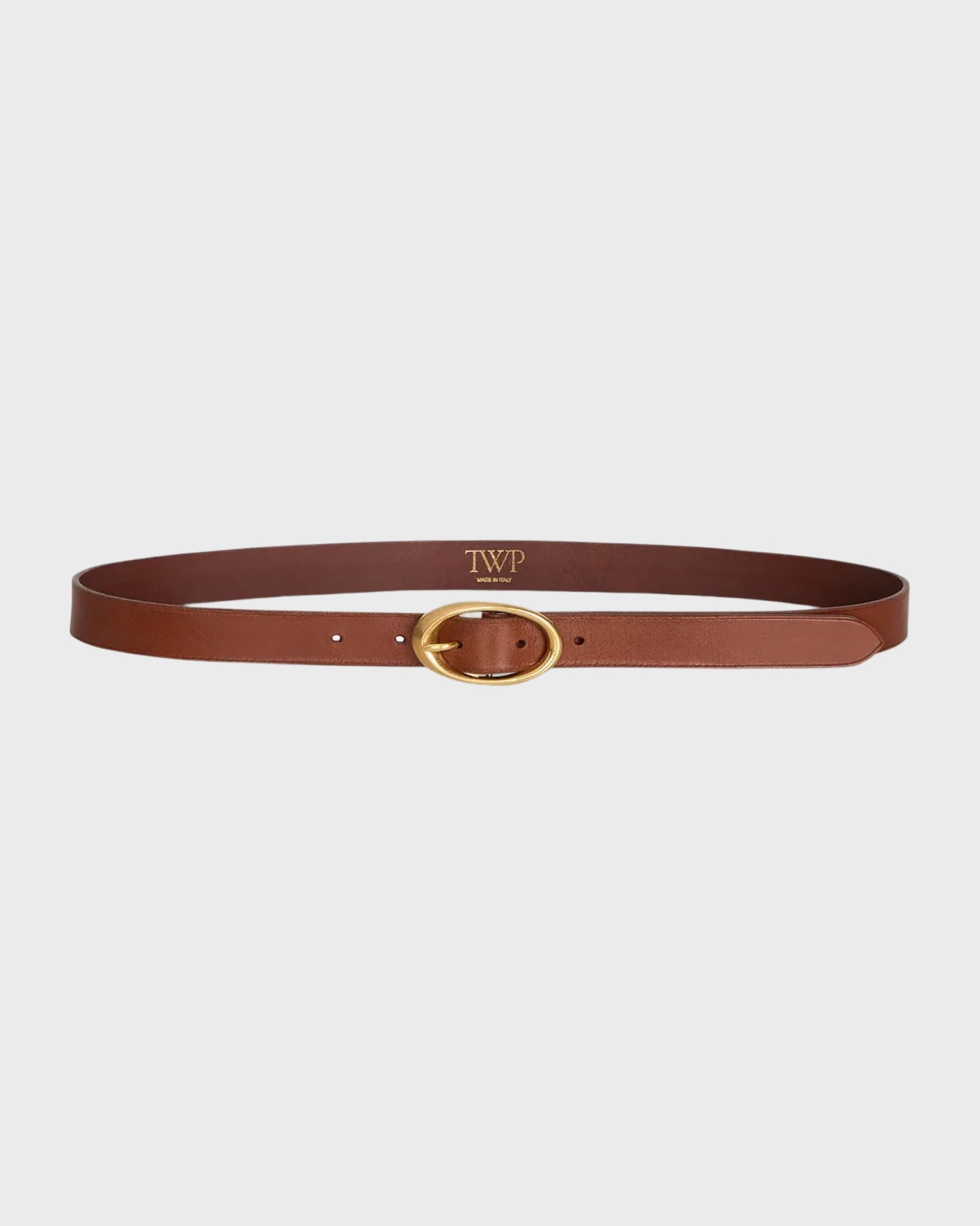 TWP Cognac Narrow Belt in Vachetta Leather view 1