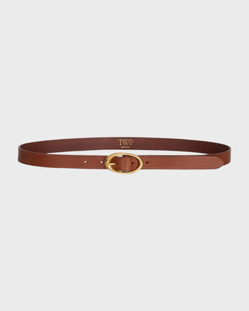 TWP Cognac Narrow Belt in Vachetta Leather view 1
