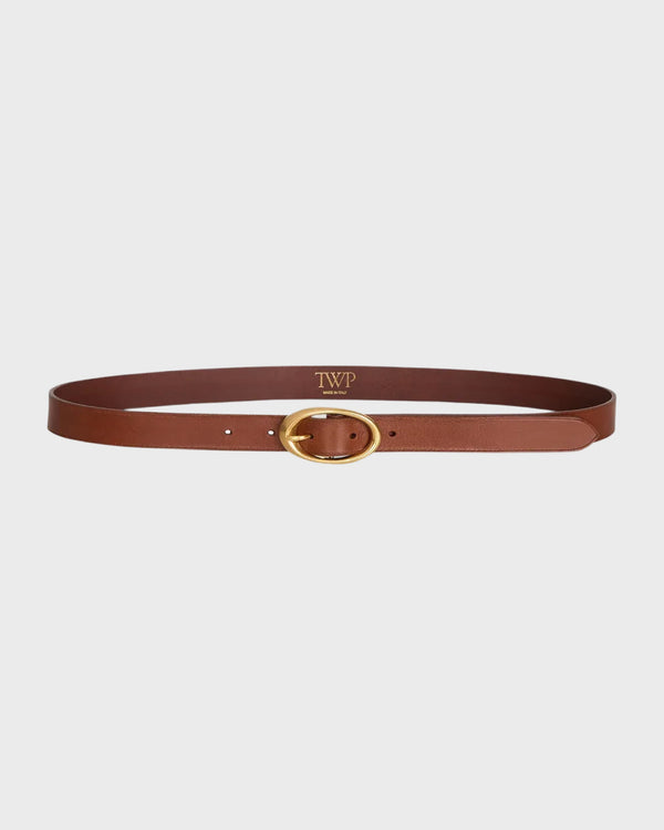 TWP Cognac Narrow Belt in Vachetta Leather view 1