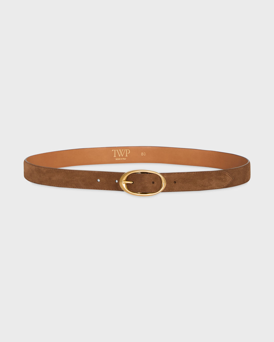 TWP Martora Narrow Belt in Suede view 1