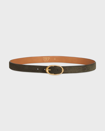 TWP Military Narrow Belt in Suede view 1