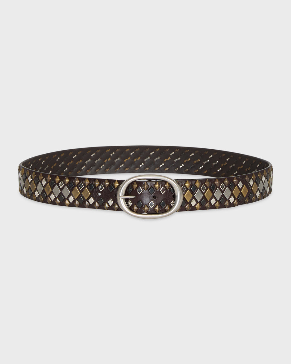 TWP Dakota / metallic multi Snake in My Garden Wide Belt in Vachetta Leather view 1