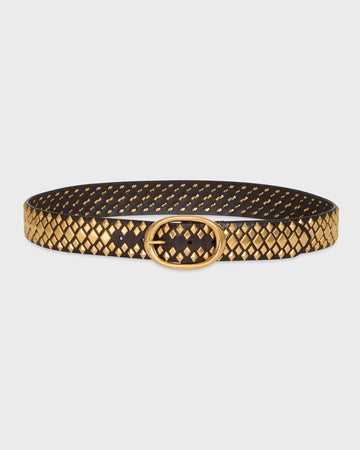 TWP Dakota / gold Snake in My Garden Wide Belt in Vachetta Leather view 1