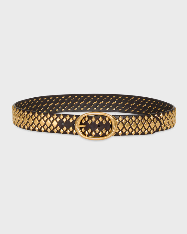 TWP Dakota / gold Snake in My Garden Wide Belt in Vachetta Leather view 1