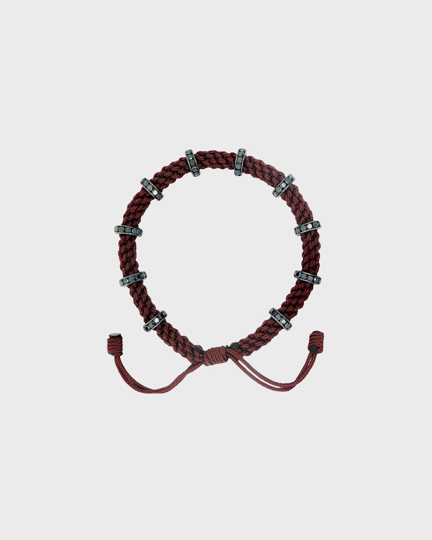 TWP Chocolate Chocolate Thread Bracelet x Black Diamond Silver Big Size Full Roundel view 1