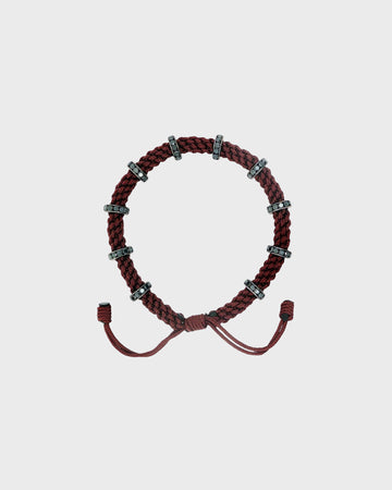 TWP Chocolate Chocolate Thread Bracelet x Black Diamond Silver Big Size Full Roundel view 1