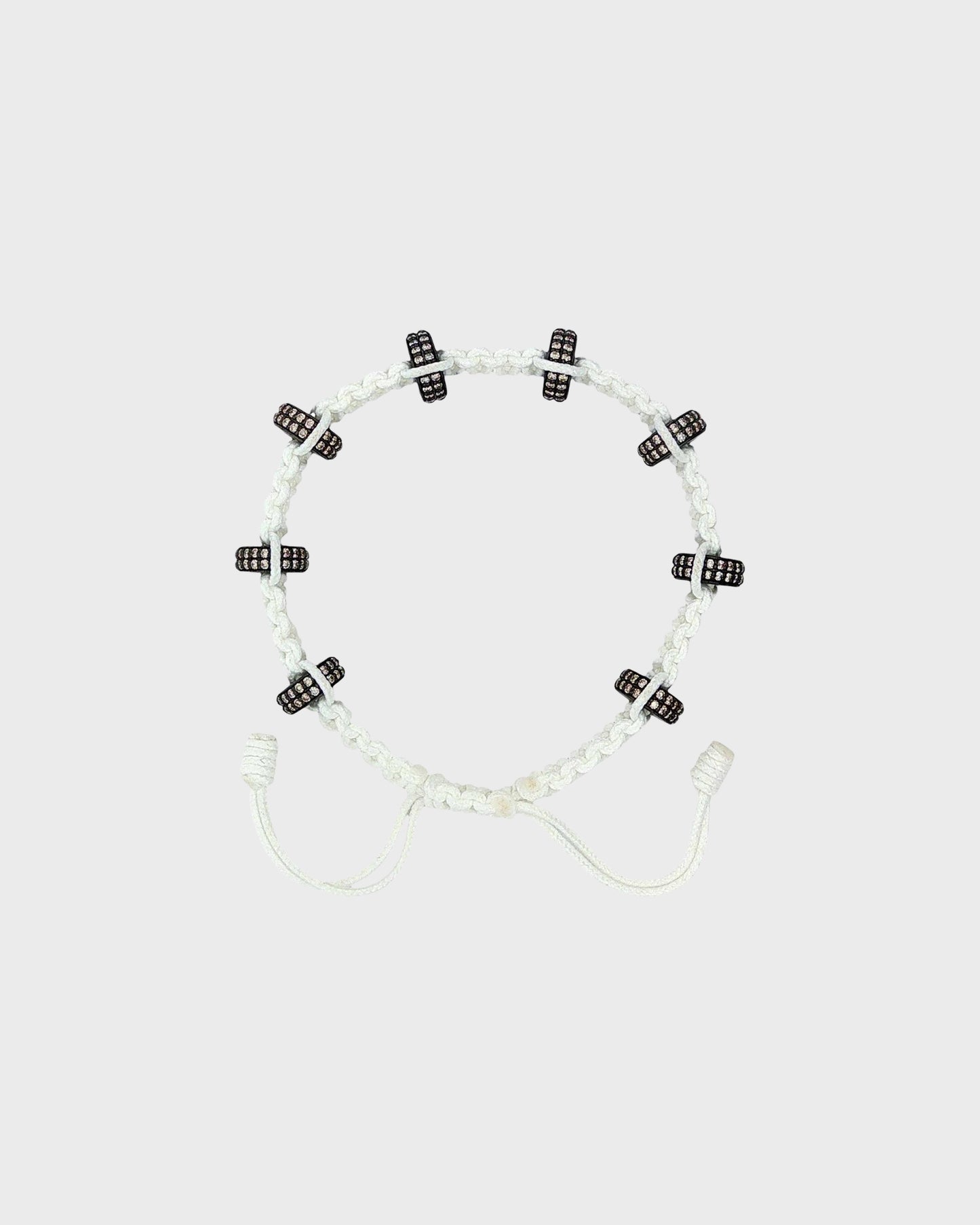 TWP White White Thread Bracelet x Double Silver Big Size Full Roundel view 1