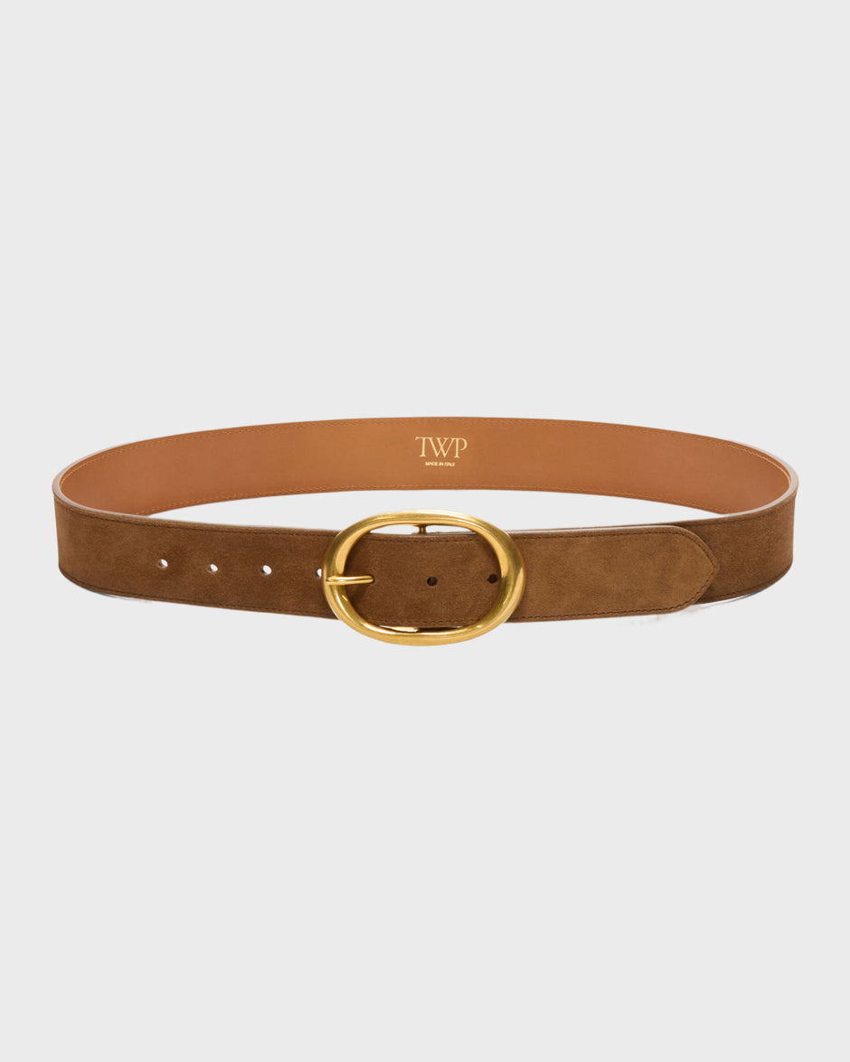 TWP Martora Wide Belt in Suede view 1
