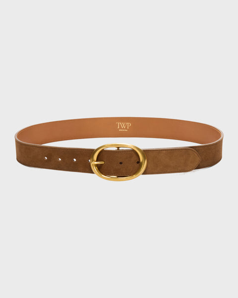 DÔEN Cora Belt Oak Suede Leather Gold Buckle Size S/M Cora Belt - Oak | Hand Me Dôen | DÔEN main image 3