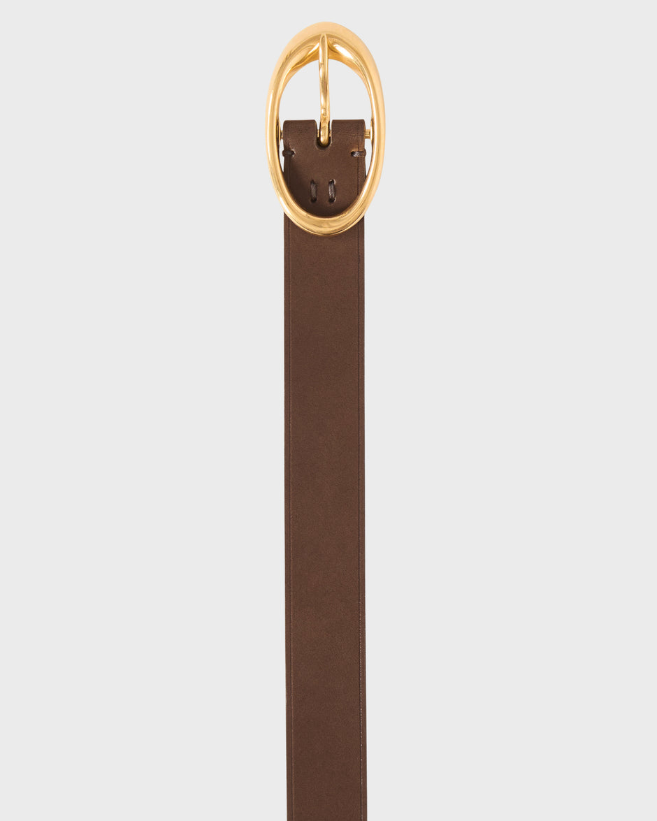 TWP Mink Narrow Belt in Vachetta Leather view 3