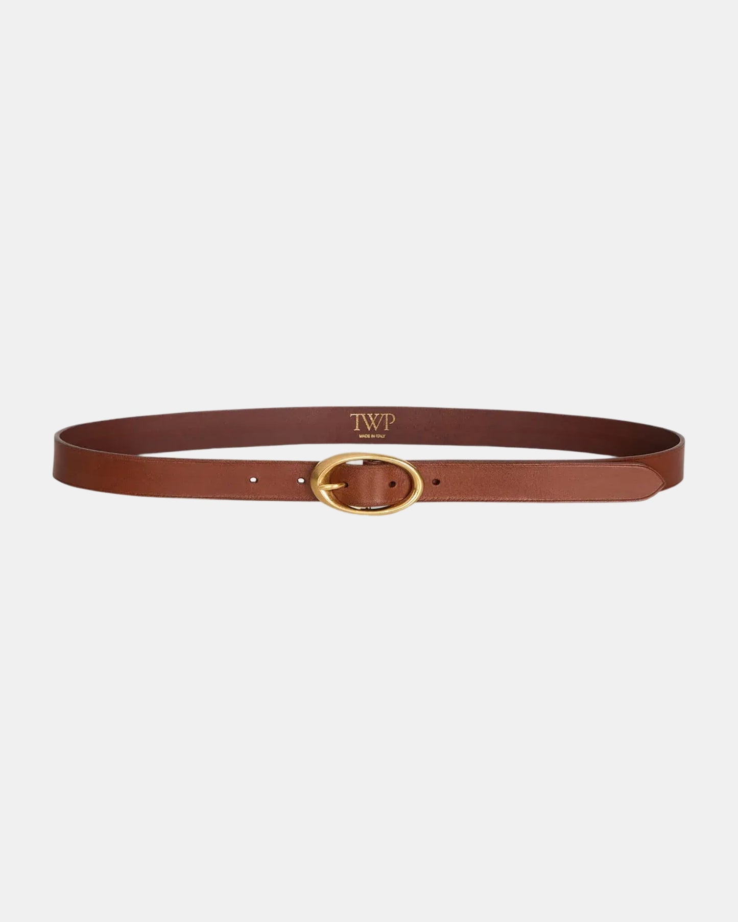 TWP Cognac Narrow Belt in Vachetta Leather view 1