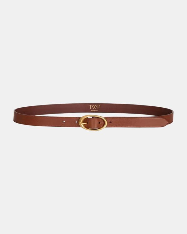 TWP Cognac Narrow Belt in Vachetta Leather view 1