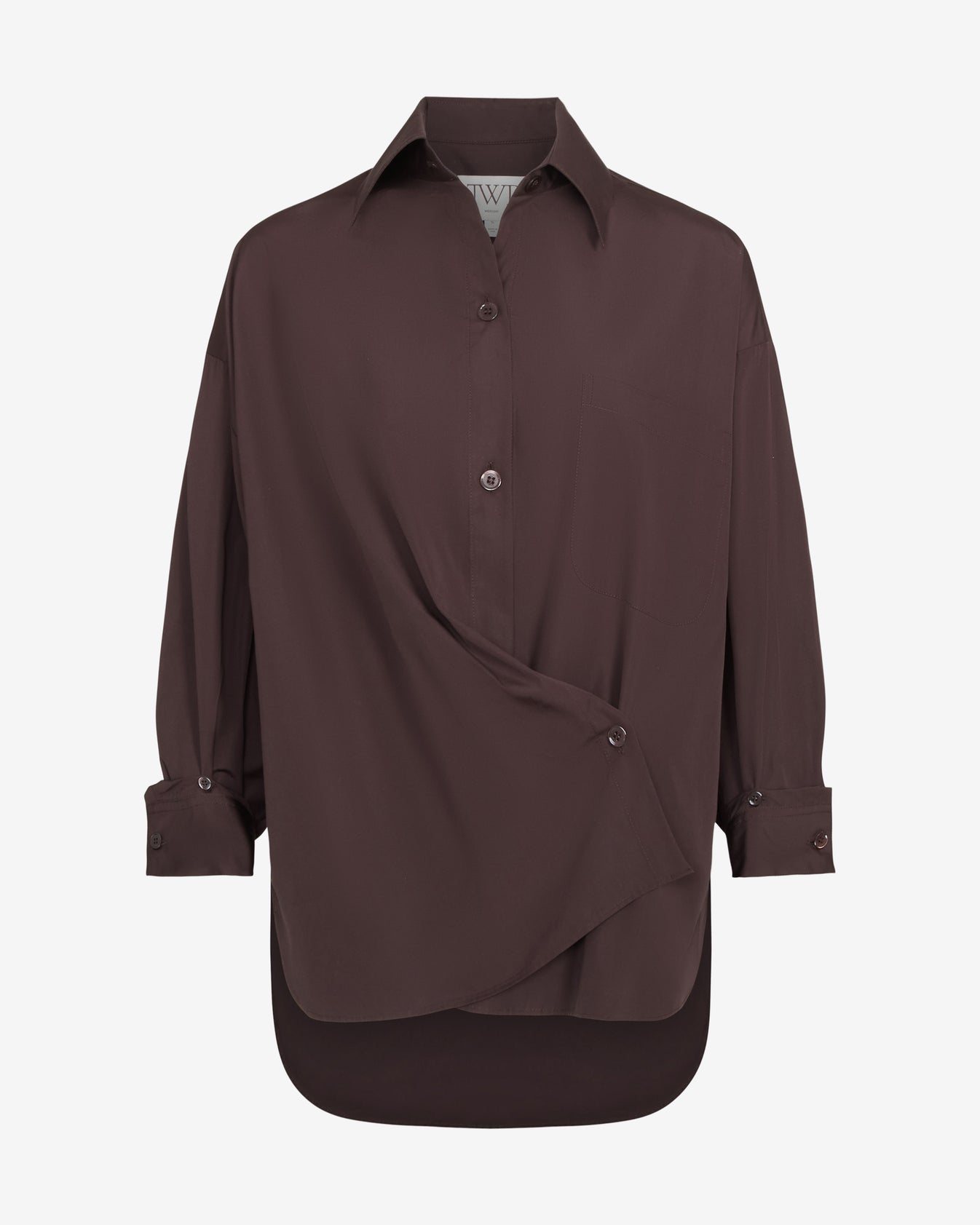 TWP Chocolate New Earl Shirt in Super Compact Poplin view 7