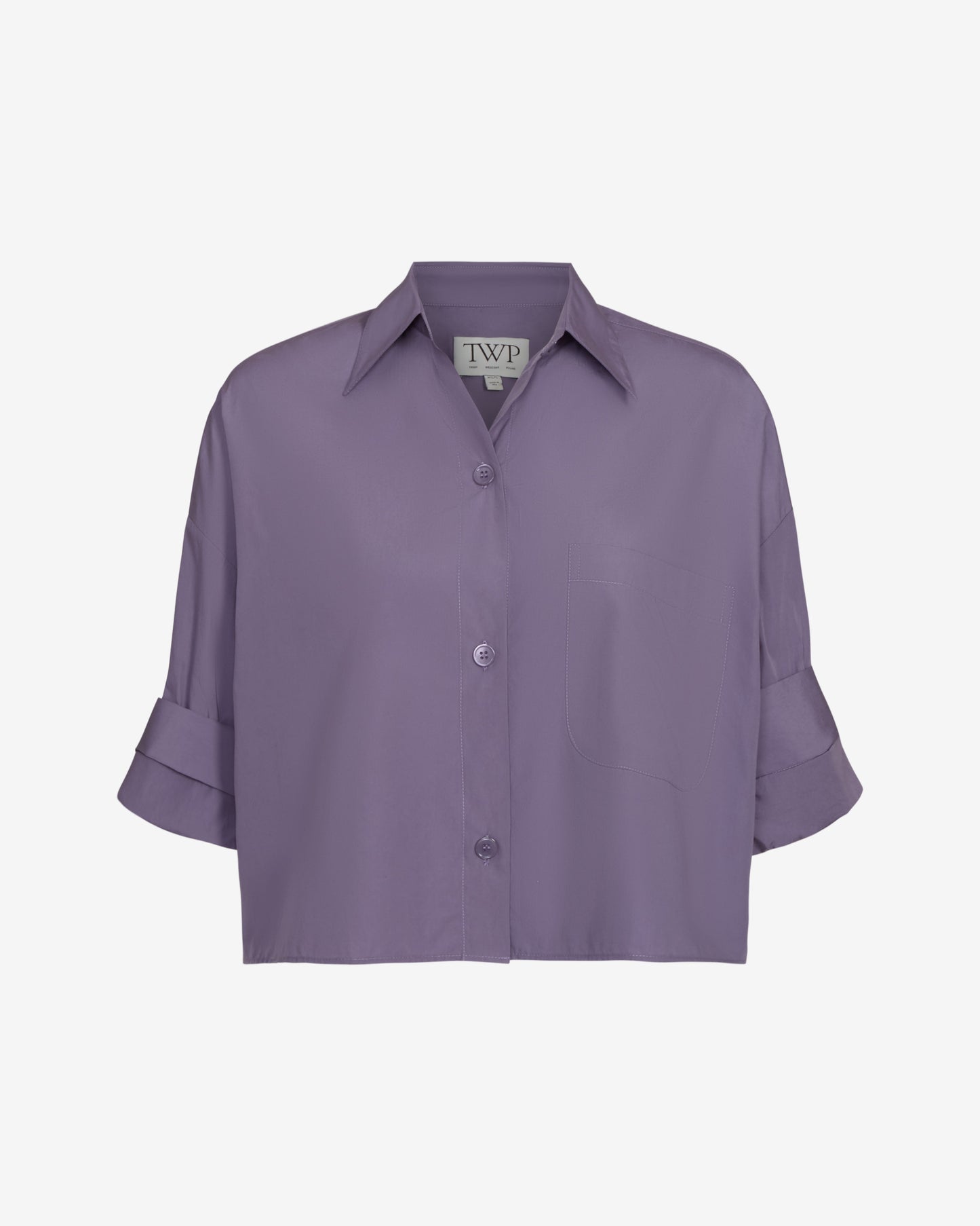 TWP Black plum Next Ex Shirt in Super Compact Poplin view 1