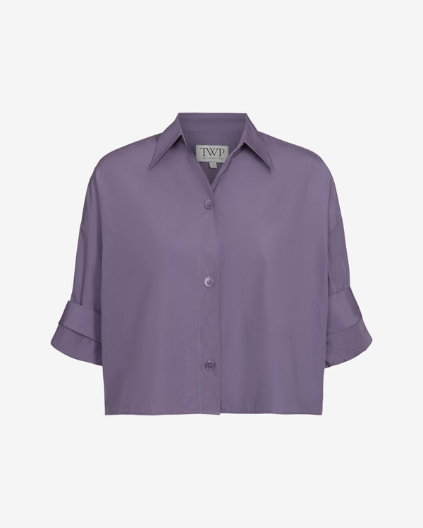 TWP Black plum Next Ex Shirt in Super Compact Poplin view 7