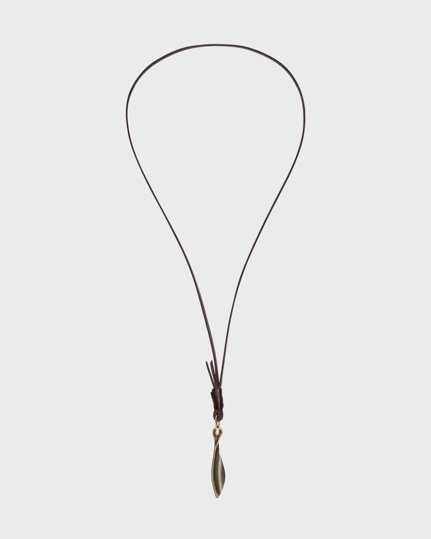 TWP Light antique gold Samaras Necklace in Leather and Light Antique Gold view 1