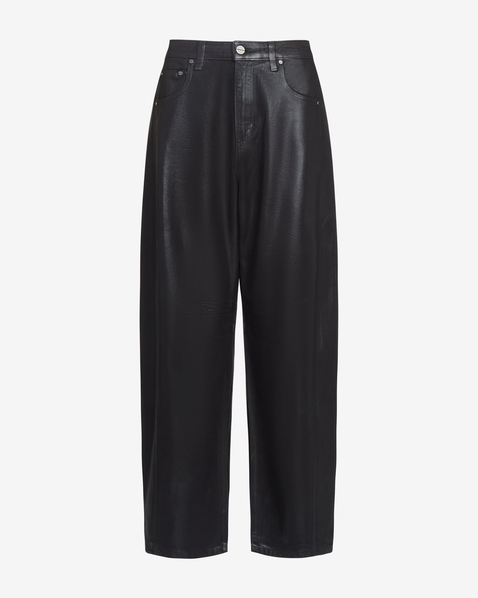 TWP Black Beryl Pant in Coated Denim view 1